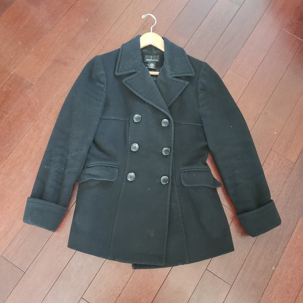 Moda International Black Peacoat Sz S